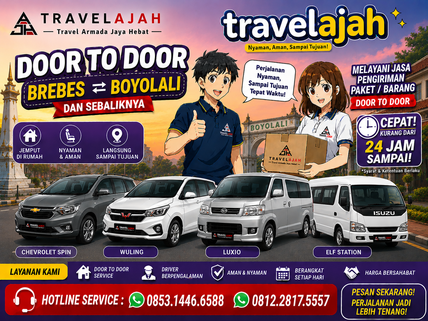 Travel & Pengiriman Paket / Barang Door to Door Jurusan Brebes Boyolali dan sebaliknya by Travelajah