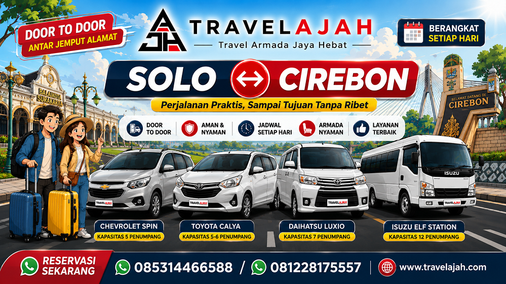 travel door to door jurusan solo ke cirebon atau sebaliknya by travel atmada jaya hebat