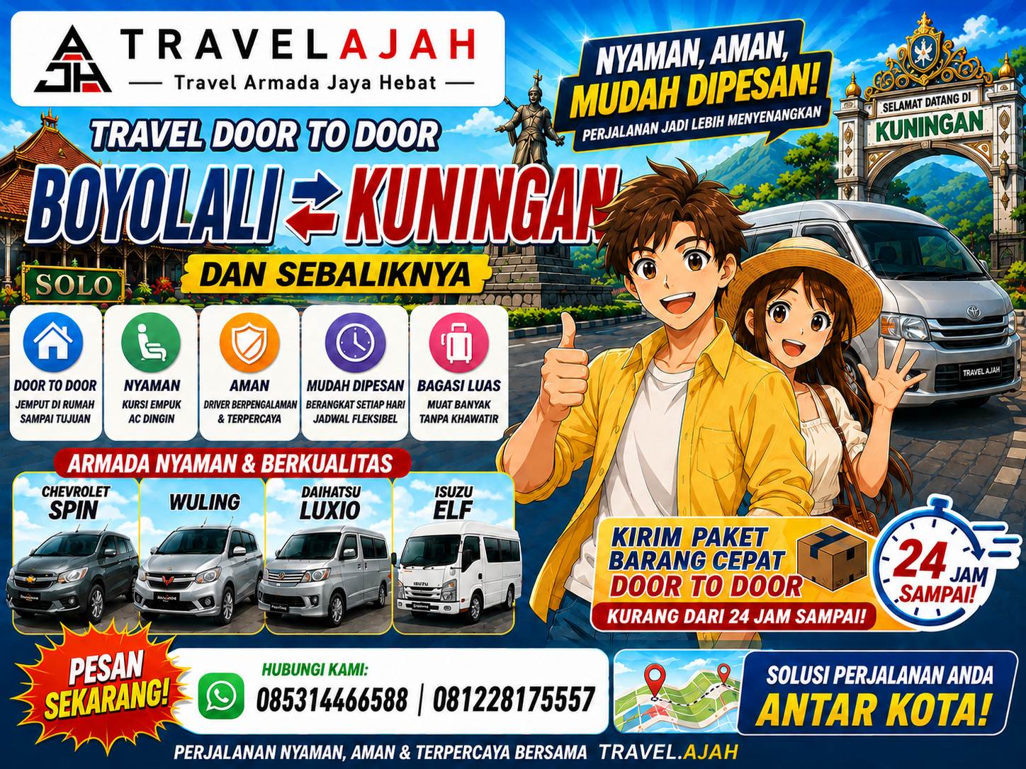 Travel dan jasa pengiriman paket / barang door to door jurusan Boyolali Kuningan dan sebaliknya by Travelajah
