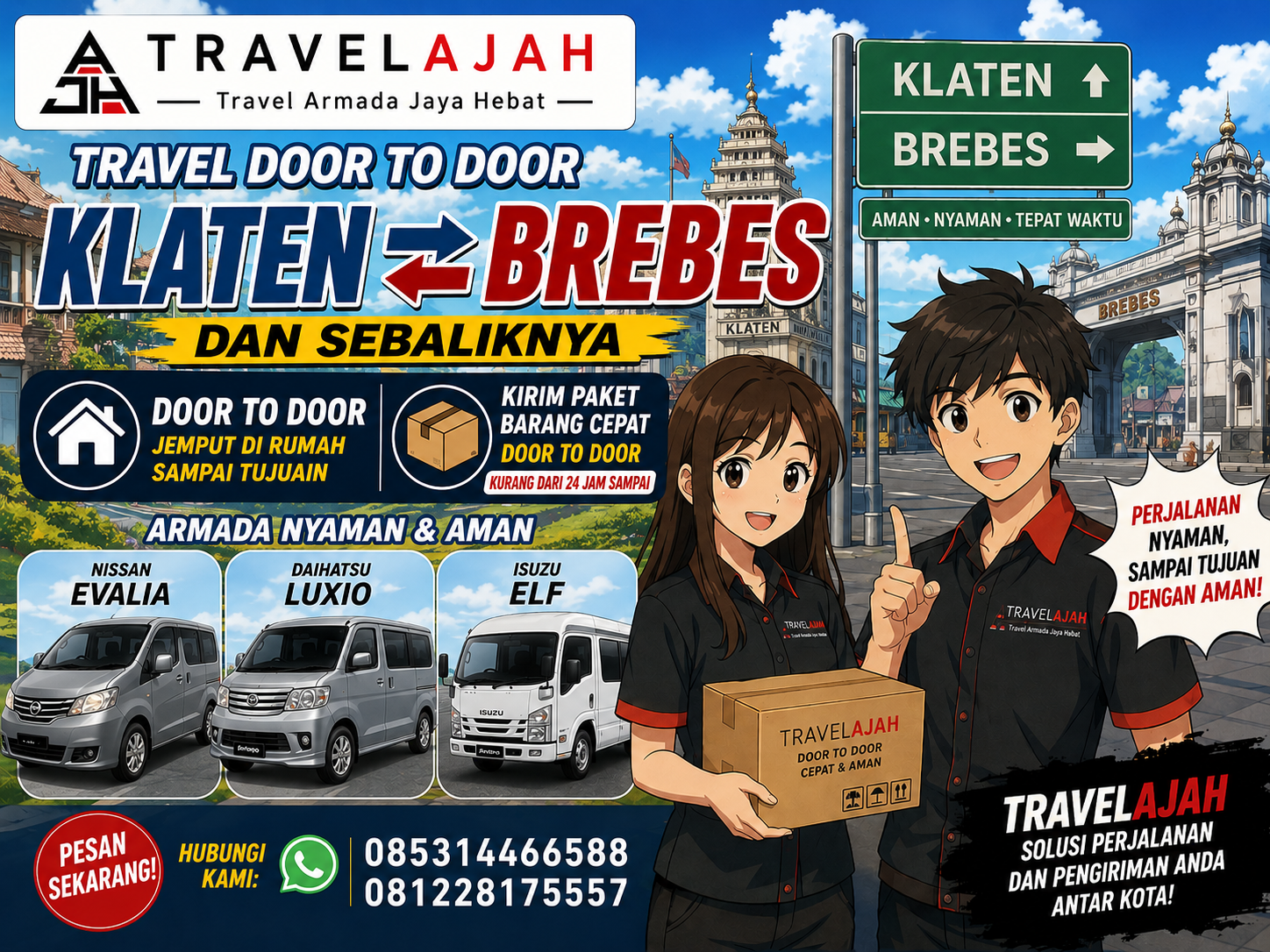 Travel door to door jurusan Klaten Brebes dan sebaliknya by travelajah