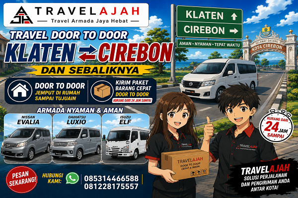 travel door to door jurusan klaten cirebon by travel armada jaya hebat