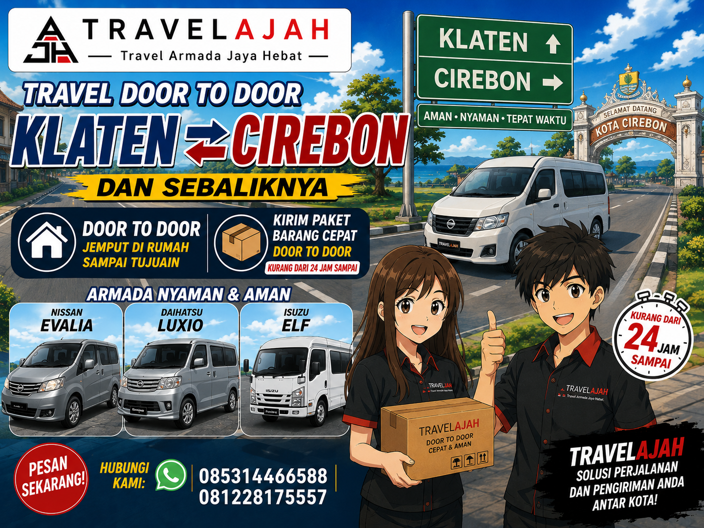 Travel door to door jurusan Klaten Cirebon dan arah sebaliknya by Travelajah