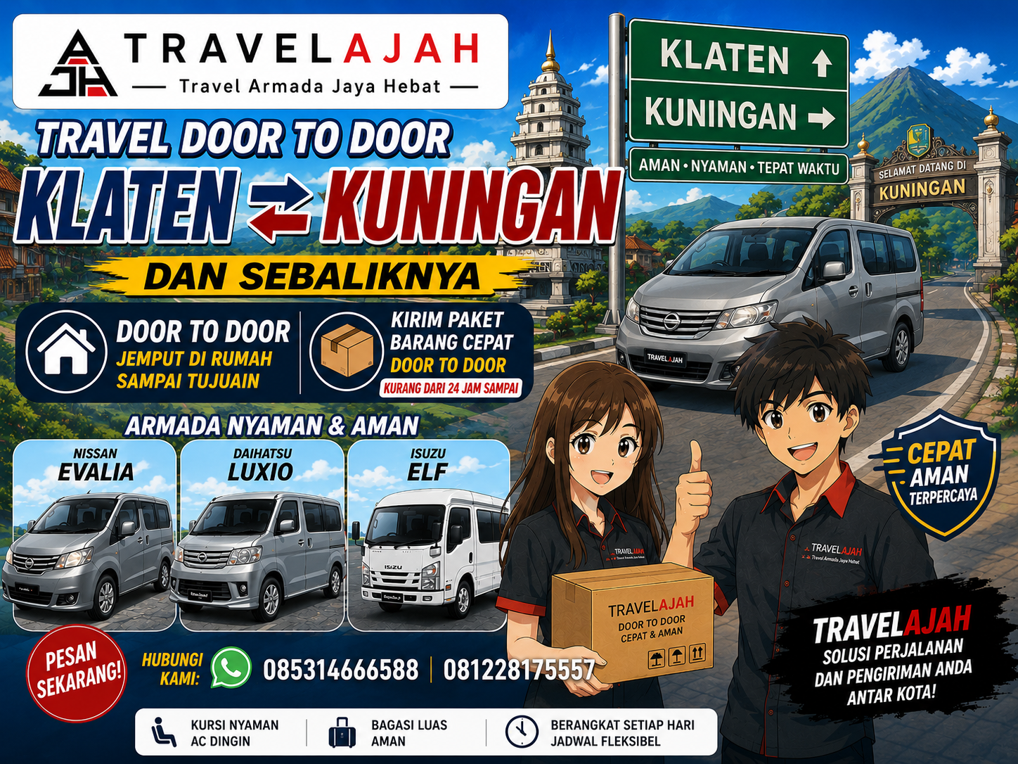 Travel dan Jasa Pengiriman Paket / Barang Door to door jurusan Klaten Kuningan dan sebaliknya by Travelajah
