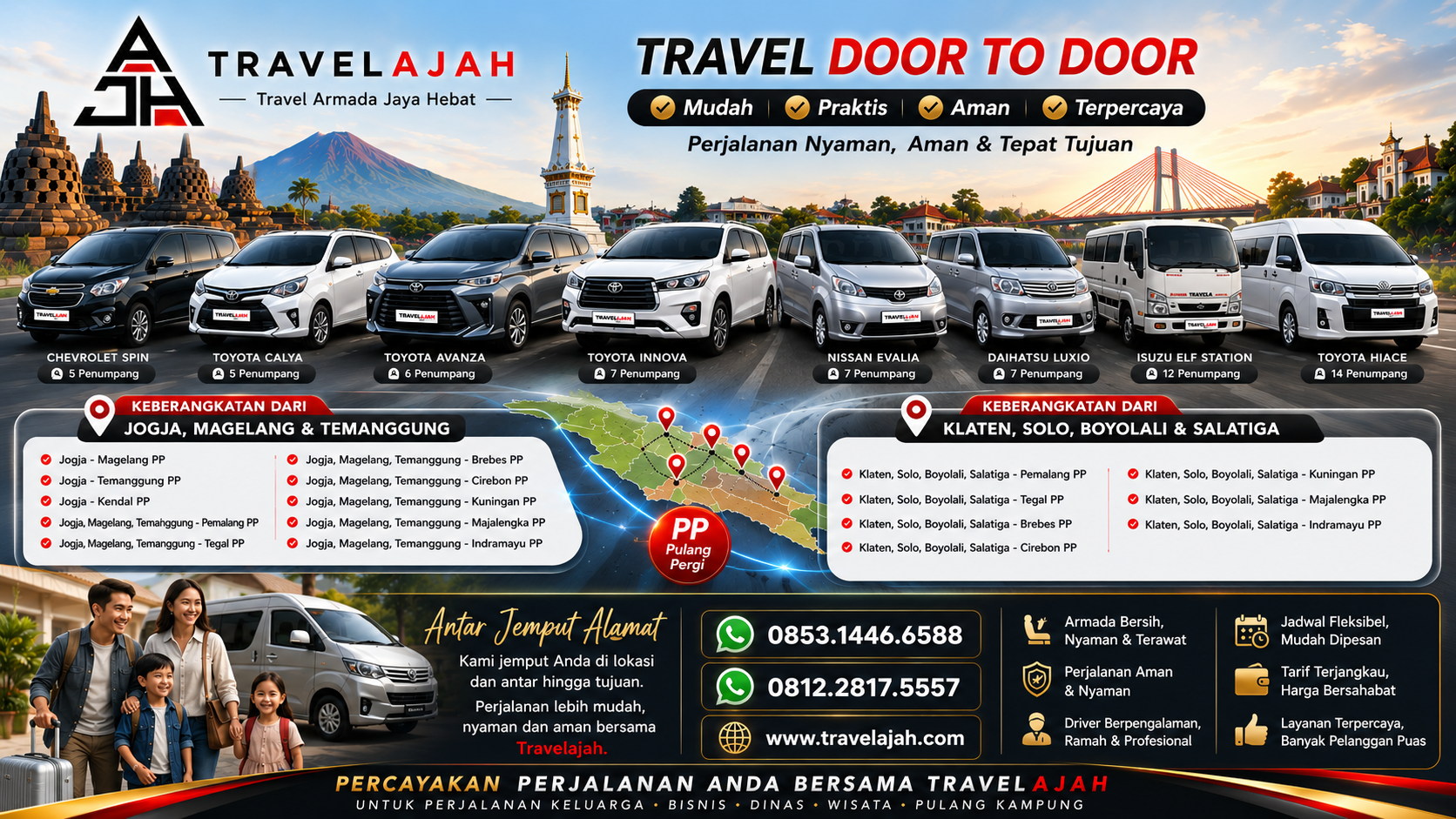 Pemesanan travel door to door by Travel Armada jaya Hebat
