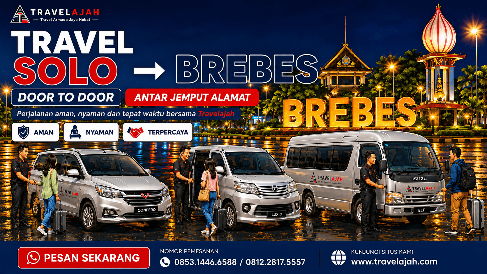 Travel jurusan Brebes Solo dengan layanan door to door dari Travel Armada Jaya Hebat