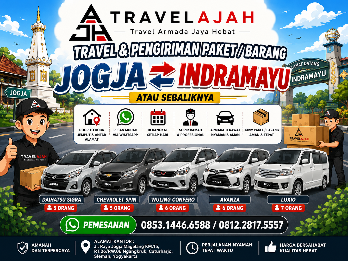 Travel dan pengiriman paket / barang door to door jurusan Jogja Indramayu PP by Travelajah