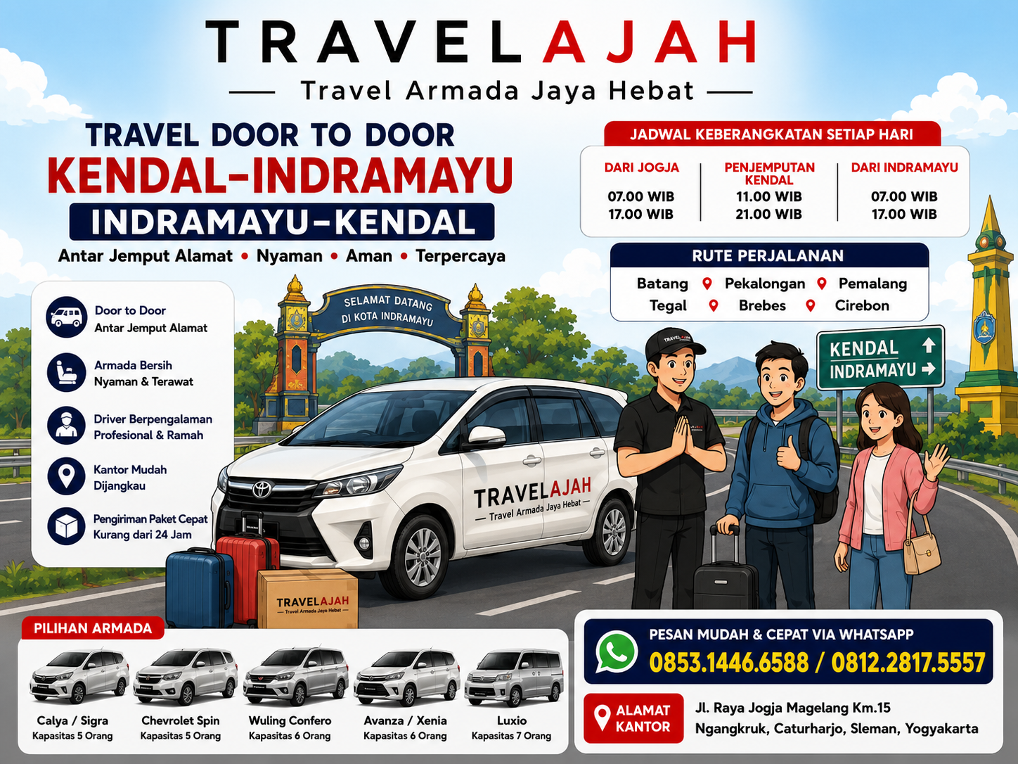 Travel door to door dan pengiriman paket cepat jurusan kendal indramayu dan sebaliknya by travelajah