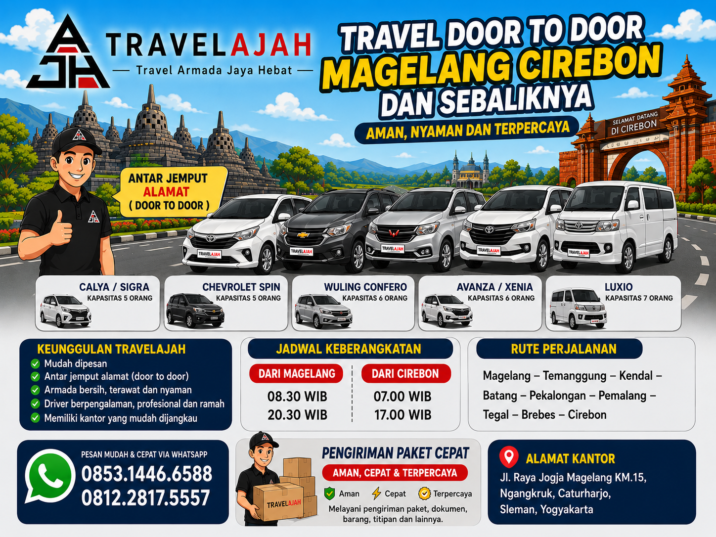 travel door to door dan pengiriman paket cepat jurusan magelang cirebon dan sebaliknya by travelajah