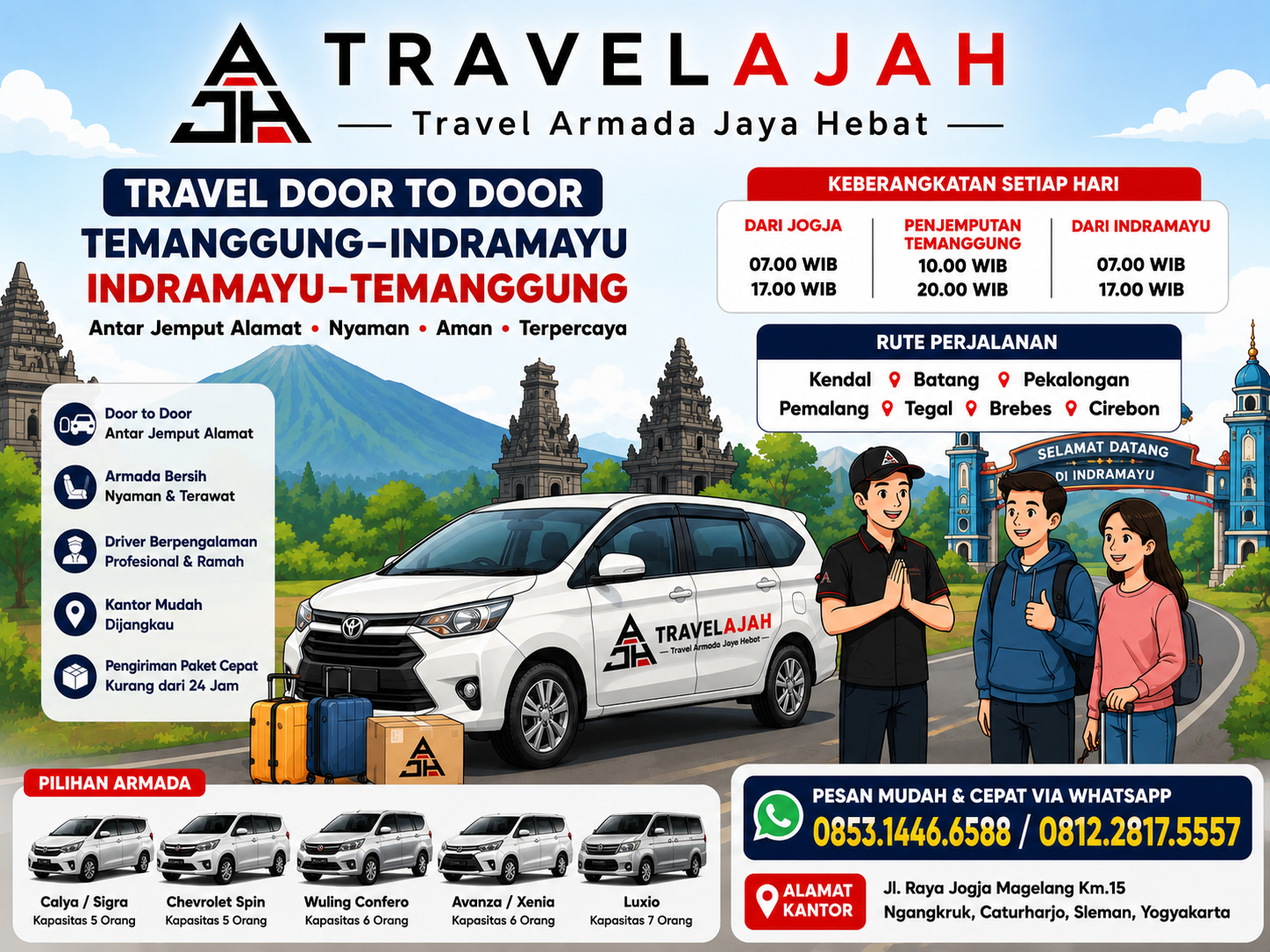 Travel door to door dan pengiriman paket cepat jurusan Temanggung Indramayu dan sebaliknya by Travelajah