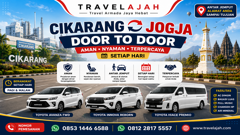 Travel door to door jurusan Cikarang ke Jogja by Travel Armada Jaya Hebat