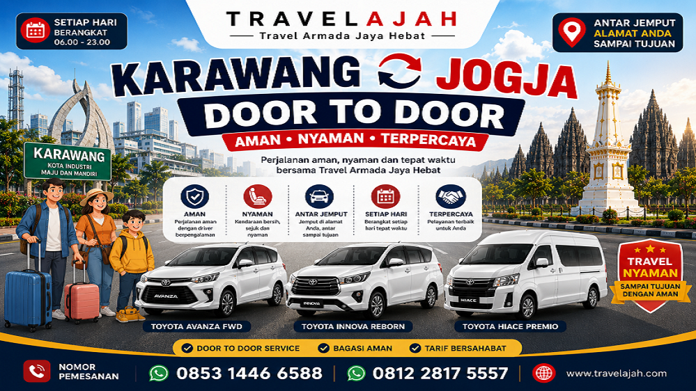 Travel door to door jurusan Karawang Jogja by Travel Armada Jaya Hebat