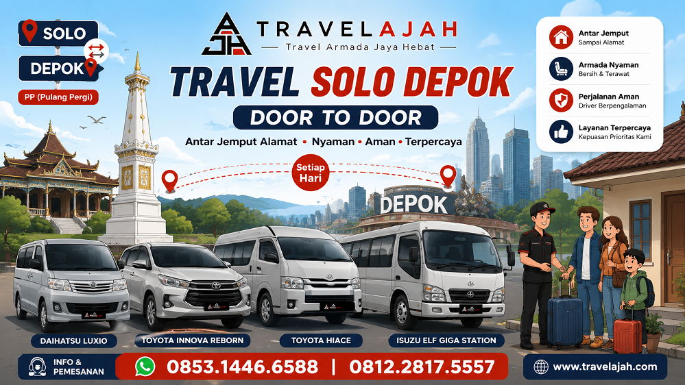Travel door to door jurusan Solo Depok  dan arah sebaliknya by Travel Armada Jaya Hebat