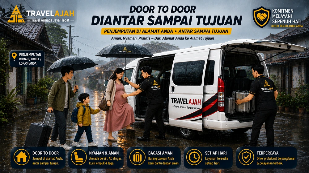 Driver Travel Armada Jaya Hebat sedang melakukan proses penjemputan