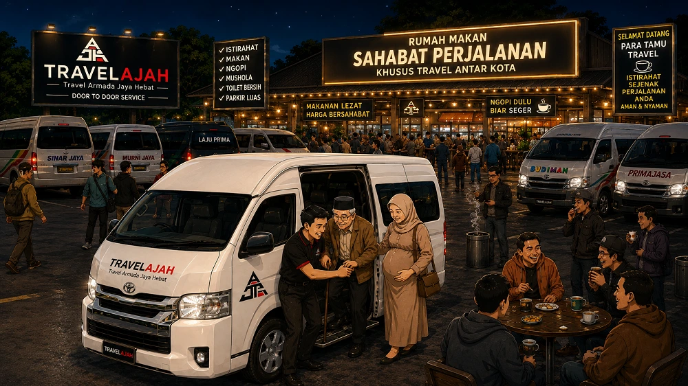 Tempat istirahat dan makan travel Klaten Jakarta oleh Travel Armada Jaya Hebat