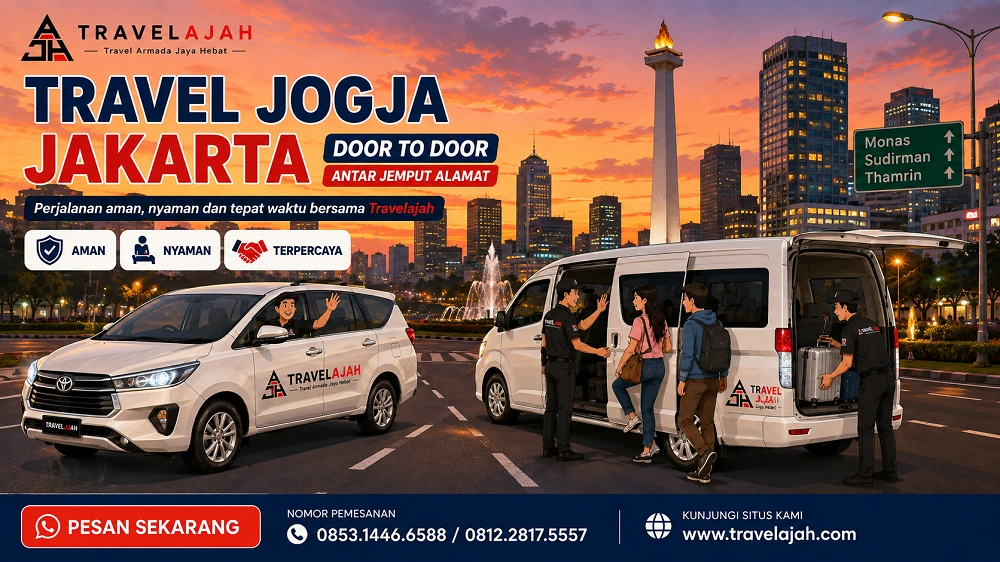 Travel Jogja Jakarta dengan layanan door to door dan armada Hiace dari Travel Armada Jaya Hebat